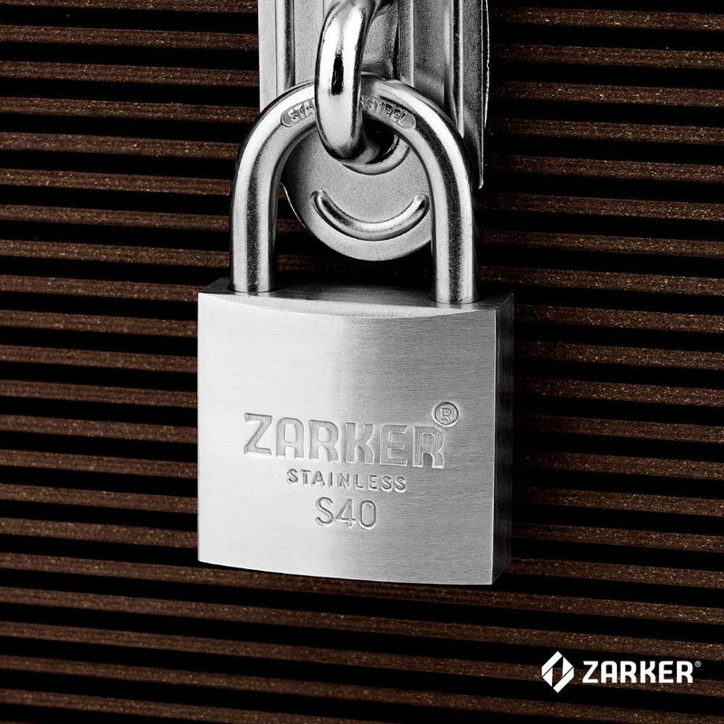 Zarker S40 keyed Padlock, Heavy Duty Stainless Steel Lock, Waterproof and Rustproof Storage, Warehouses, Garage, Outdoors, 1-Pack - Image 3